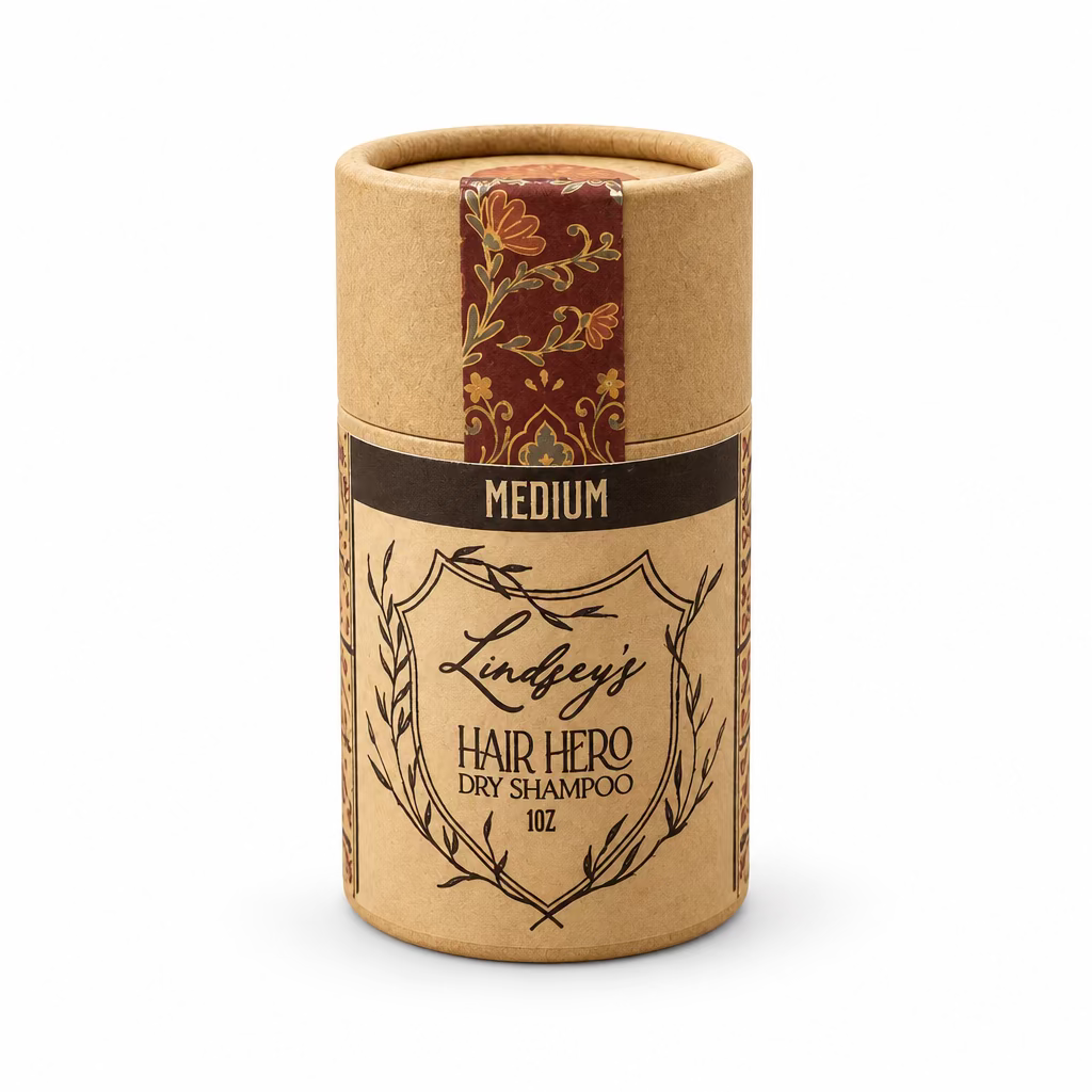 Lindsey's Hair Hero Dry Shampoo, Medium shade, kraft tube