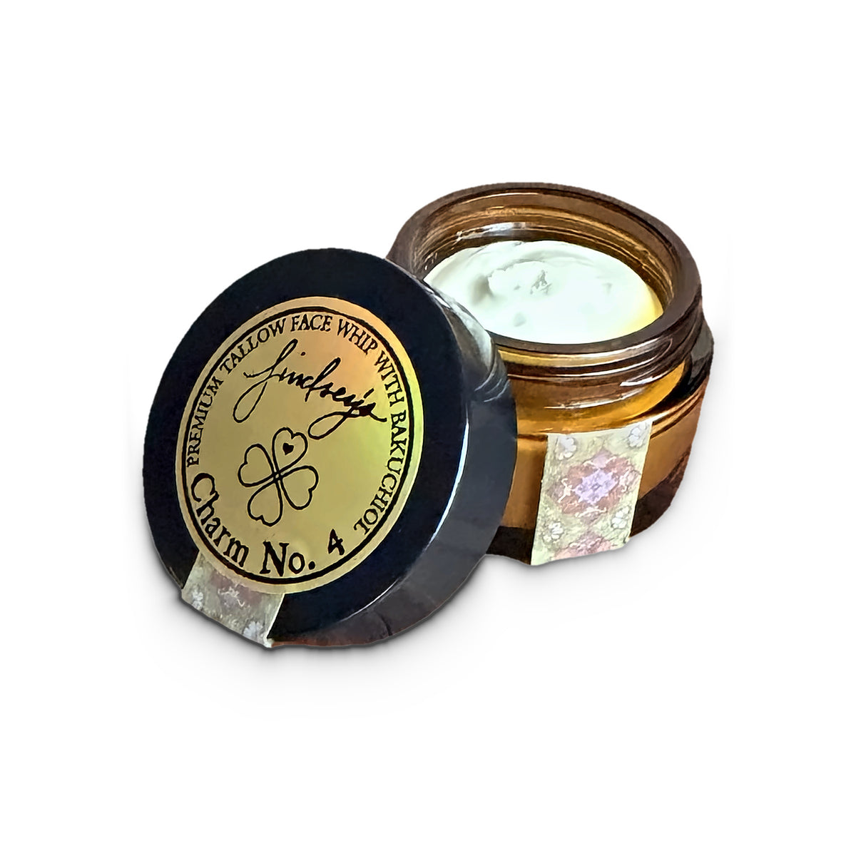 Lindsey's Charm No. 4 open jar showing the whipped tallow